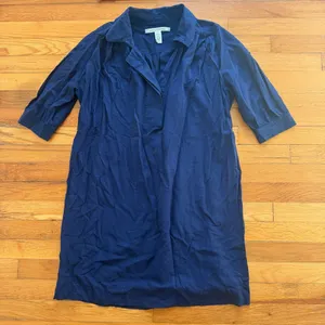 DIANE VON FURSTENBURG Tunic Dress Navy Blue Silk size 6‎ thumbnail 1
