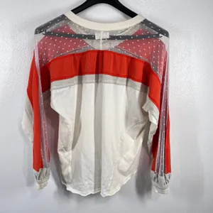 We The‎ Free Roadside Tee Orange Cream Pullover Swiss Dot Mesh Balloon Sleeves thumbnail 4