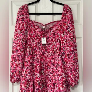 Zexxxy Women's Floral Pink Long Sleeves Ruffle Dress Size XL NWT thumbnail 2