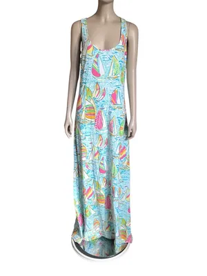 Lilly Pulitzer Blue Sail Boat Maxi Dress thumbnail 2