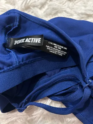 Victoria’s Secret PINK Active royal blue criss cross back sports bra large thumbnail 4