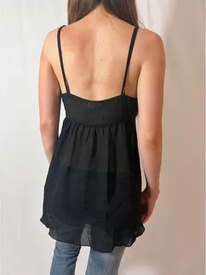 Black and Turquoise Lacey Floral Babydoll Slip thumbnail 5