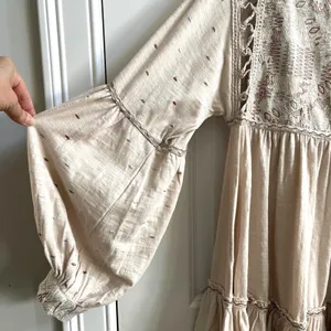 Free People Much Love Tunic Top Women S Salt Beige Boho Embroidered Crochet‎ New thumbnail 7