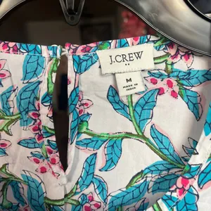 J. Crew Floral Blouse - White, Pink, Green, Blue thumbnail 3