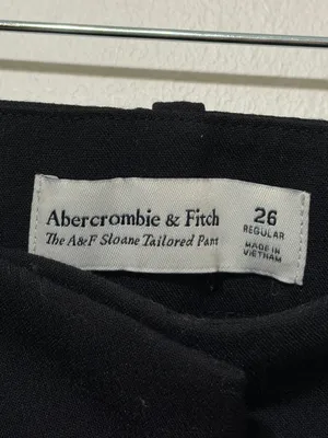 NEW Abercrombie & Fitch Sloane Tailored Fit Wide Leg Pants Black Size 26 NWOT thumbnail 4