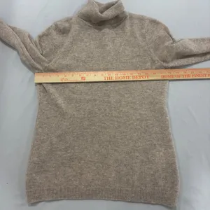 Charter Club Luxury Cashmere Turtleneck Sweater Oatmeal Beige Heather Medium thumbnail 7