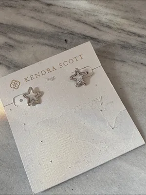 Kendra Scott Jae Silver Star Stud Earrings Ivory Shell new thumbnail 2
