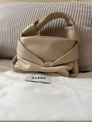 STAUD KISS Cream Padded adjustable Leather Shoulder Bag thumbnail 2