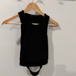 Helmut Lang Black Sleeveless Women's ribbed‎ tank size large thumbnail 4