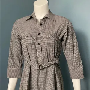 Theory Black & White Belted Gingham Dress size 2 thumbnail 3