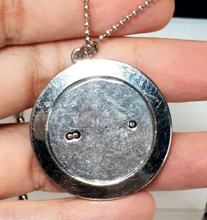 Chico’s Roxi Double Chain Silver Tone Medallion Pendant 24" thumbnail 6
