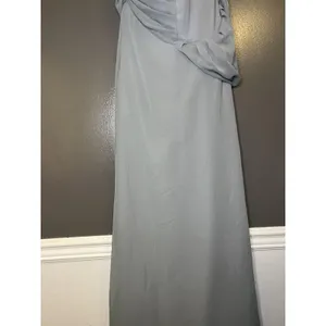 Jim Hjelm Occasions Dress Womens 8 Blue Chiffon Strapless Ruched Maxi Formal thumbnail 6