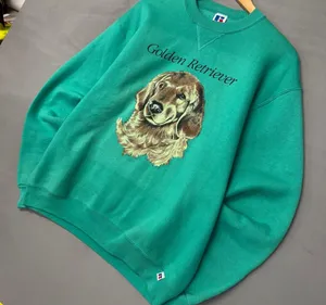 Russell Athletic Vintage Golden Retriever Dog Green Sweatshirt Large thumbnail 1
