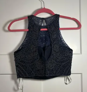 Sherri Hill Sz 6 prom dress crop top thumbnail 3