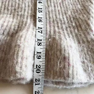 Zara Ivory Blush Pink Heather Ruffled Mock Turtleneck Rib Knit Pullover Sweater thumbnail 5