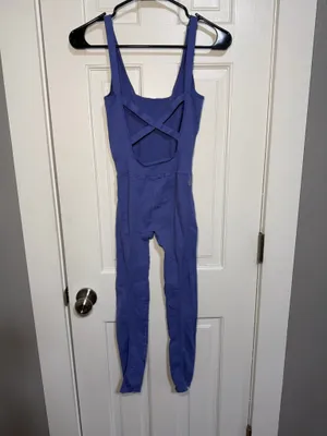 Free People Movement Good Karma Onesie Jumpsuit Periwinkle Blue Size XS/S. thumbnail 4
