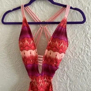 Abercrombie and Fitch Swimsuit One Piece Cutout Pink Ikat thumbnail 3