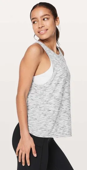 Lululemon Squad Goals‎ Tank Tiger Space Dye Black White Size 10 thumbnail 1