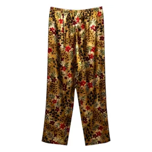 Jaclyn Smith Satin Pajama Lounge Set Animal Print Floral Small thumbnail 8