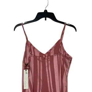 Pinch Women Cami Tank Top Ruffle Tiered‎ Trim Striped Metallic Pink Medium NWT thumbnail 8