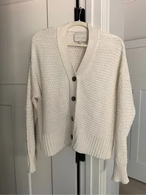 Brochu Walker Sia Ivory Chunky Knit Button-Front Cardigan Sweater thumbnail 2