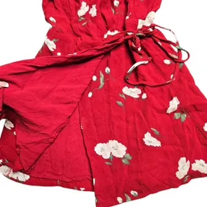 Reformation Collins Wrap Red‎ Dress Size: XS thumbnail 4