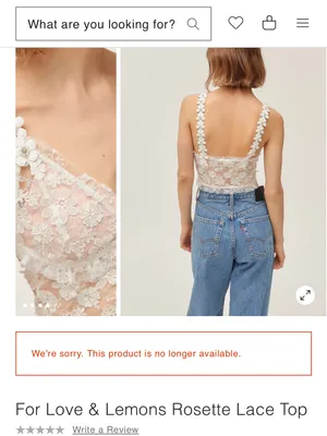 For Love & Lemons Rosette Lace Tank Sexy Lavender Bustier Crop Coquette Small thumbnail 5