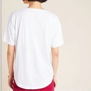 Anthropologie Kera Till Heart Embroidered Short Sleeve Oversized Tee White M thumbnail 4