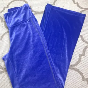 Athleta Elation Velvet Flare Pants Purple Size Medium 32” Inseam High Rise thumbnail 2