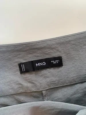 MNG By Mango Women’s Large Self Belt Side Zip Wide Leg Gray Trousers Dress Pants thumbnail 3