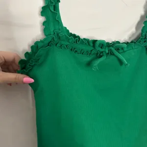 Maeve Anthropologie Ruffled Cami Top Green Size Large thumbnail 3
