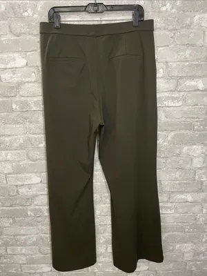 HALARA Olive Green Flare Pull On Pants thumbnail 3
