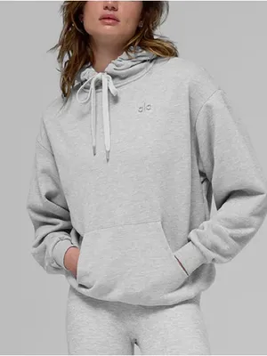 NWT Alo Accolade gray hoodie relaxed fit size xs unisex thumbnail 4