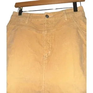 Free People Yellow Corduroy Skirt Womens 26 Academia Retro Boho Casual Librarian thumbnail 3