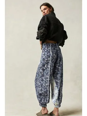 Free People Bohemian Cottage Embroidered Floral Sweet It Is Wide Leg Pants Large thumbnail 3