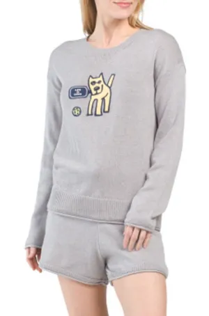 NWT LIFE IS GOOD 2pc Long Sleeve‎ Pull Over Sweater And Shorts Sz L thumbnail 1