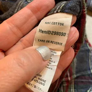 LL Bean Shirt Women Medium M Gray Scotch Plaid Flannel Slightly Fitted Top thumbnail 5