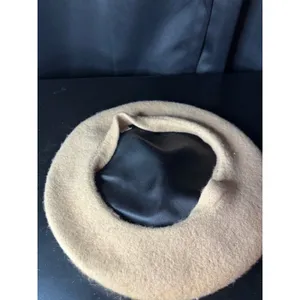 Vintage Tan Wool Blend Beret Hat Camel French Style RN 87429 thumbnail 7