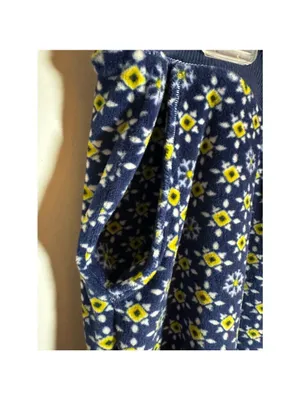 Cuddl Duds Pajamas Set L Blue Yellow Ultra Plush Velvet Fleece thumbnail 7