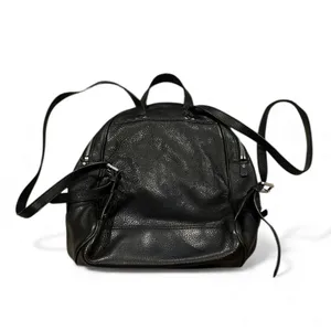 Michael Kors Rhea BLACK PEBBLE Leather Casual Backpack Goldtone Details thumbnail 4
