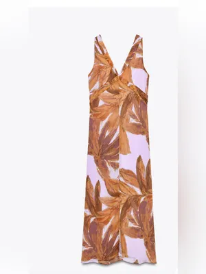 Zara multicolor midi‎ dress thumbnail 5