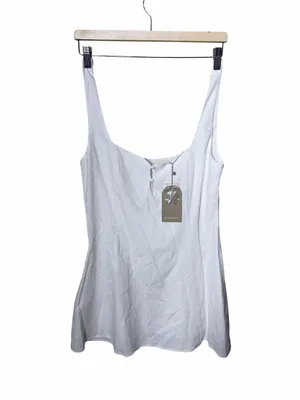 New Meshki Tandie Linen Flare Mini Dress White Size Large thumbnail 6