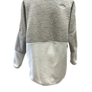 The North Face Women's Gray Cream Colorblock Sherpa Fleece Pullover Jacket S thumbnail 8