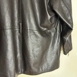 Vtg Wilsons thinsulate Leather jacket Asymmetrical‎ Zip Lined chocolate Brown S thumbnail 14