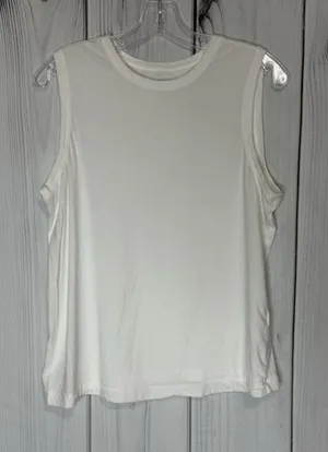 Banana Republic Timeless Sleeveless Tank White Sz L Super Soft thumbnail 1