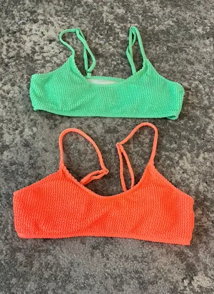 SheIn Teal and Coral bikini tops thumbnail 1