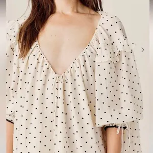 For Love and Lemons Eden Mini Dress tiny velvet flocked hearts thumbnail 2