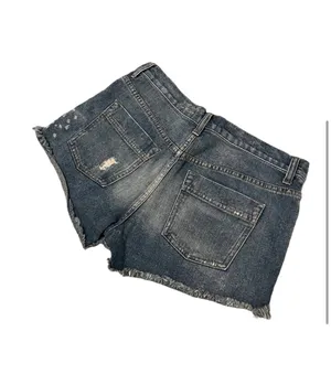Free People Tan Stitch Print Jean Short thumbnail 3