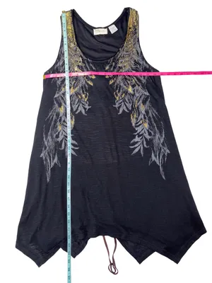 Miss Me Black Embellished Lace Up Back Handkerchief Mini Dress thumbnail 11
