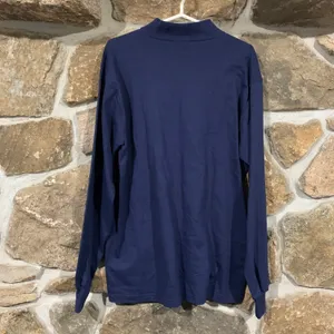 Vintage Navy Blue Embroidered Advertisement Long Sleeve Turtleneck Tee thumbnail 5